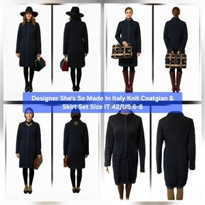 She's So Made In Italy Knit Coatgian & Skirt Set Size IT 42/US 6-8